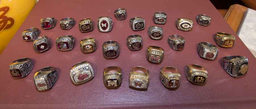 Guffey has quite the collection of championship rings. 